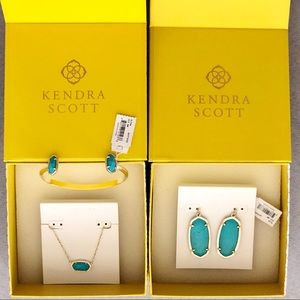 Kendra Scott turquoise necklace earrings cuff set